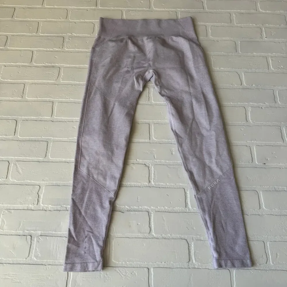 KORA Women's Athletic Contour Leggings Light Purple Compression Yoga - sz L - Picture 4 of 6
